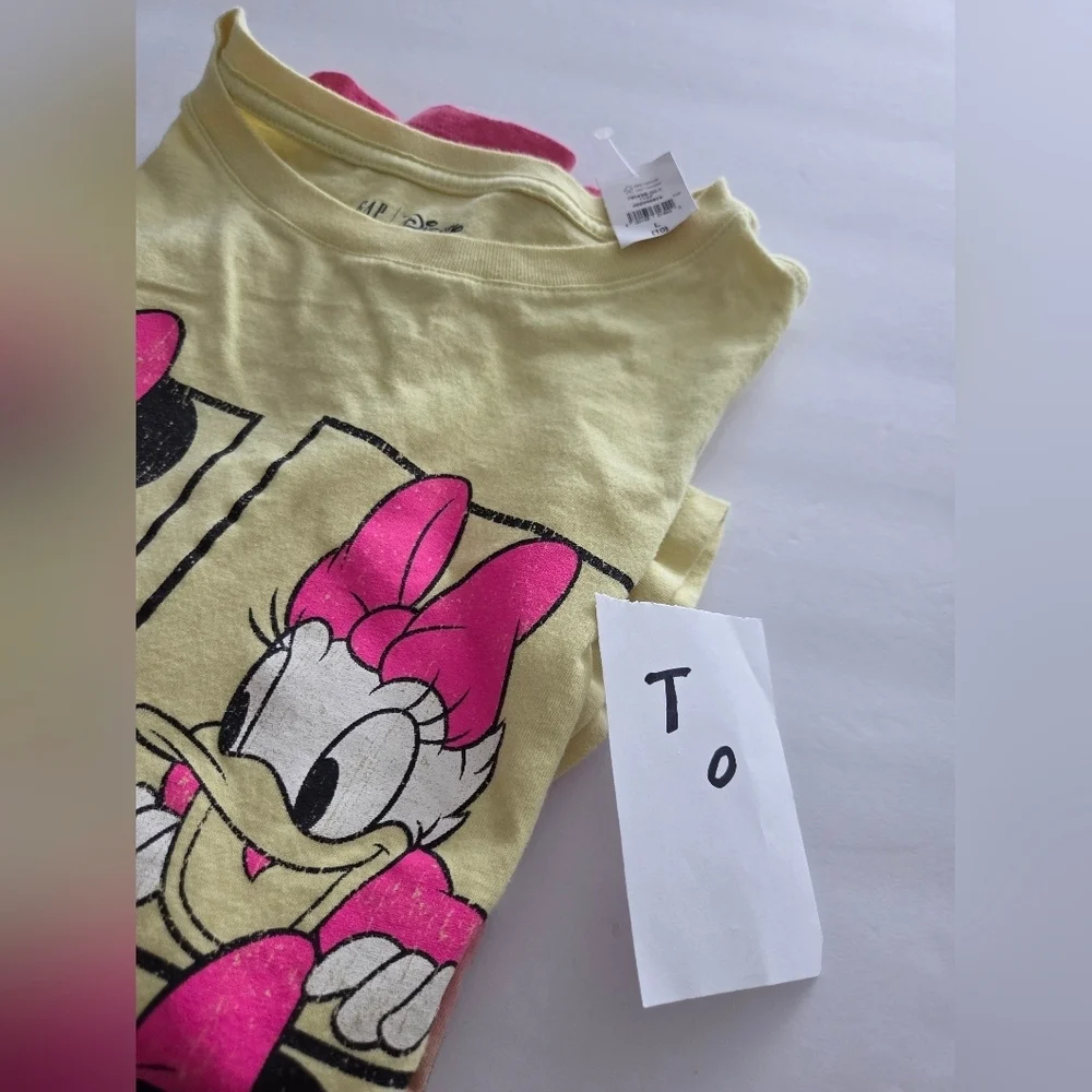 NWT Disney Minnie Mouse Girls T-Shirt - Pink and Yellow Sz.L(10)